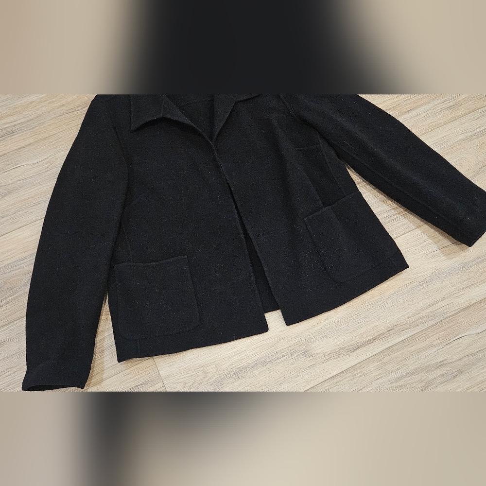 Pendleton Classic Black Blazer 100% Wool Size L - image 2